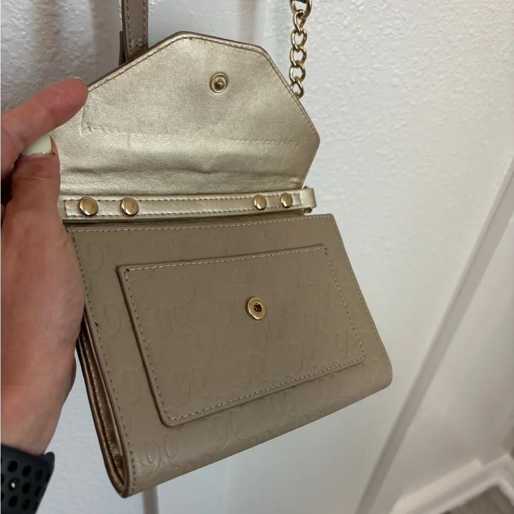 Nine West Metallic Silver and Beige Crossbody Bag